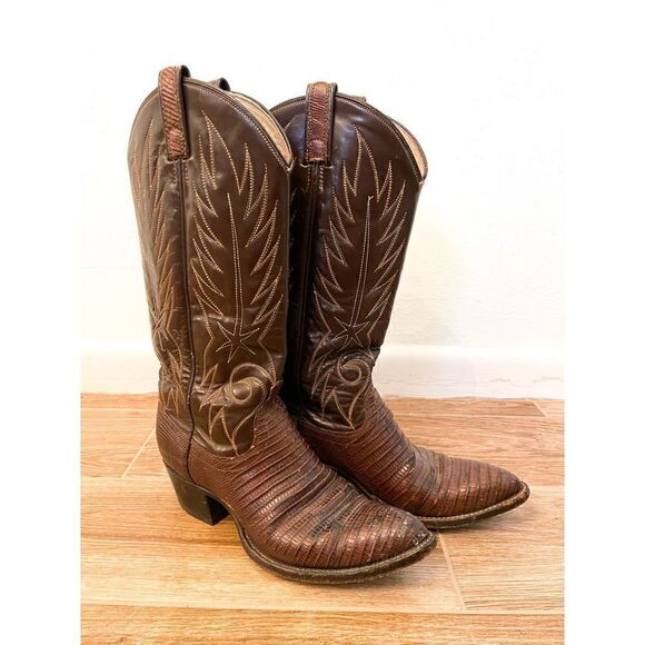 Men's Dan Post lizard Boots Brown - Picture 1 of 10